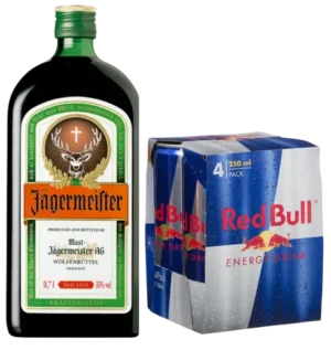 COMBO JAGERMEISTER 700 ML + 4 RED BULL 250ML