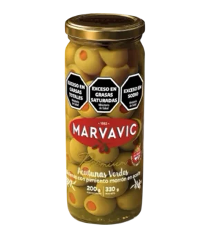 ACEITUNAS RELL C/MORRON MARVAVIC FRASCO 330CC